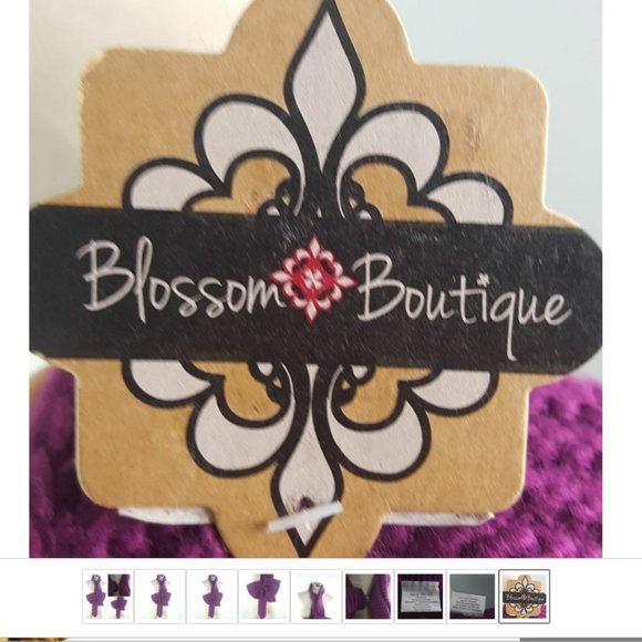 Large Bow Knit Scarf Purple nwt Blossom Boutique - Picture 8 of 9